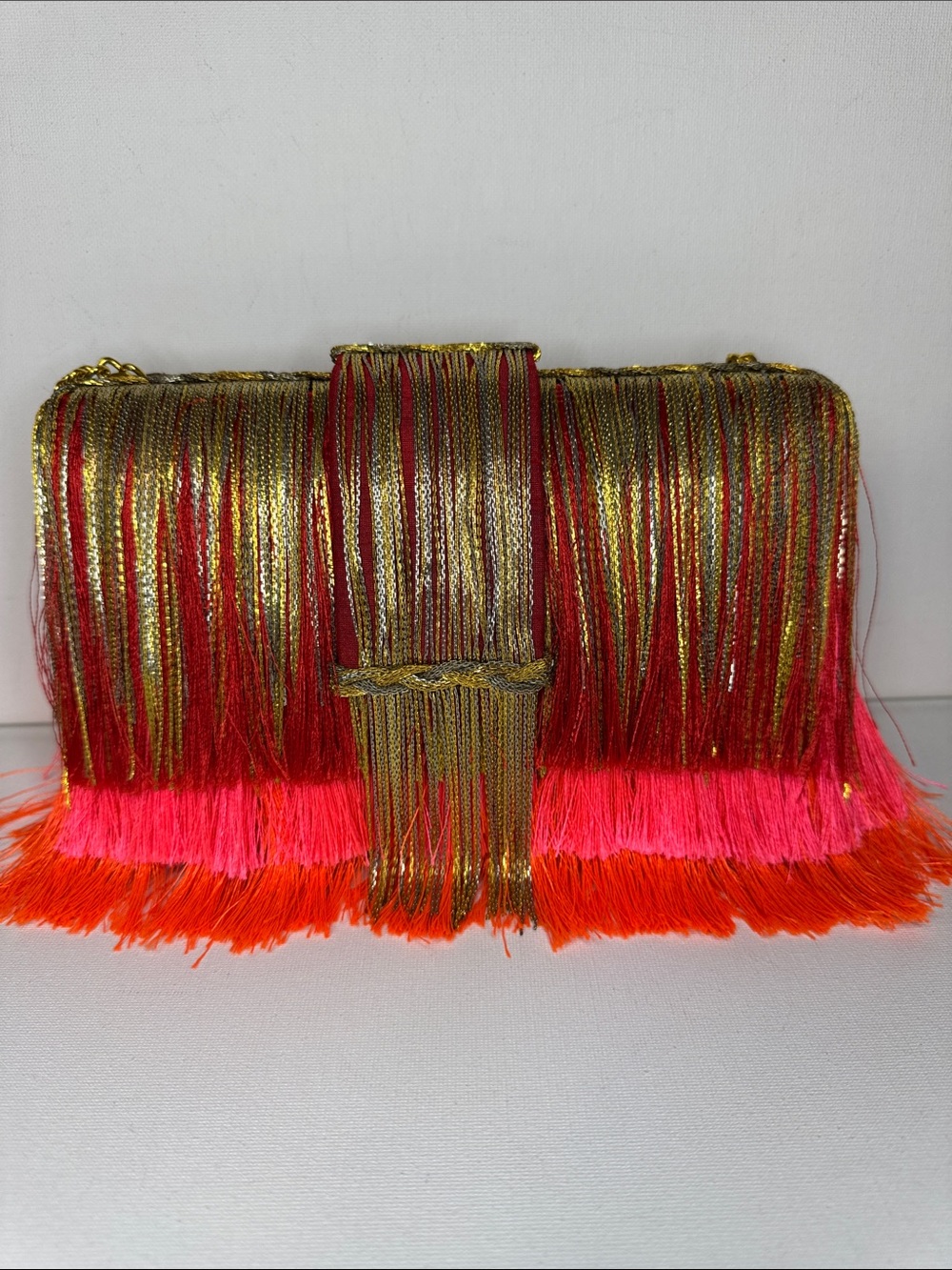 Simitri Mimosa Ombre Clutch Tassel Fridge